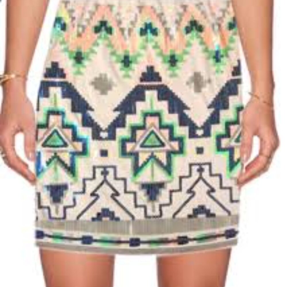 NWT Express Aztec Sequin Mini Skirt